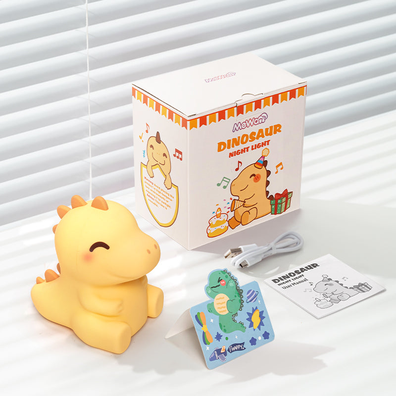 MeWaii® Squishy Silicone Dinosaur LED Nachtlamp - Perfect Cadeau voor Kinderen en Meisjes