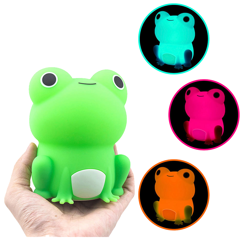 Huggwaii Squishy Silicone Bijzondere Kikker LED Nachtlamp - Perfect Cadeau voor Kinderen en Meisjes