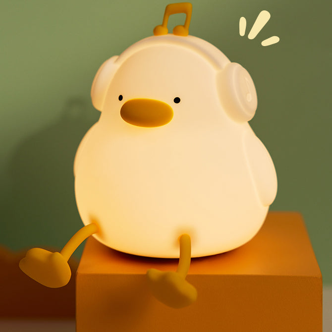 Huggwaii Squishy Silicone Muzikale Eend LED Nachtlamp - Perfect Cadeau voor Kinderen en Meisjes