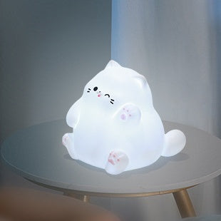 Huggwaii Squishy Silicone Waving Cat LED Nachtlamp - Perfect Cadeau voor Kinderen en Meisjes