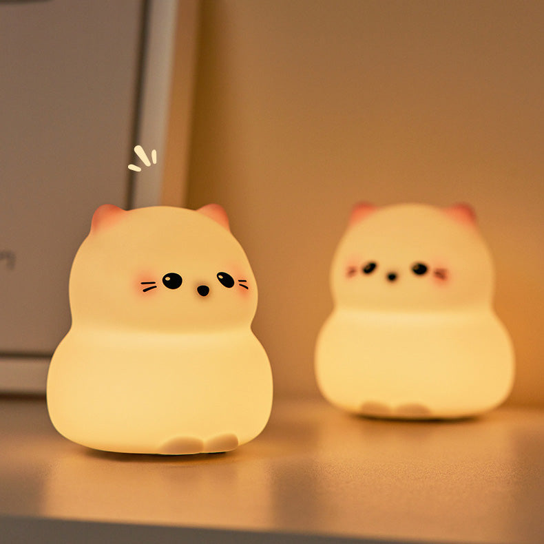Huggwaii Schattige Kitten Silicone Squishy Nachtlamp Tap Lamp Beste Cadeau Voor Baby en Meisje