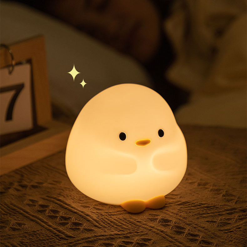 Huggwaii Knuffel Eend Nachtlamp LED Zachte Siliconen Tap Lamp Beste Cadeau voor Baby en Meisje