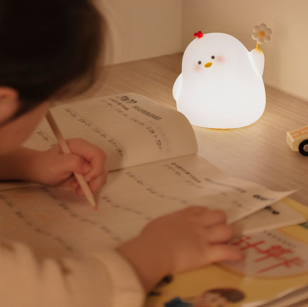 Schattige Kip Nachtlamp LED Squishy Siliconen Tap Lamp Beste Cadeau voor Baby en Meisje