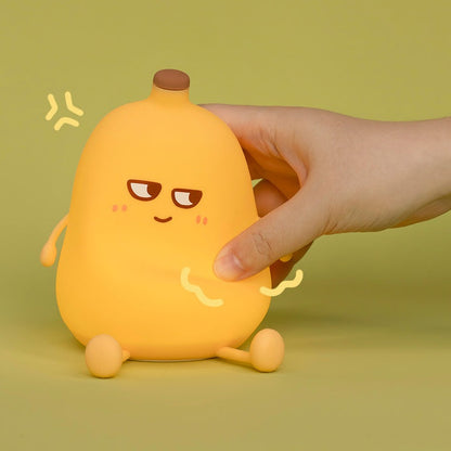 Huggwaii Squishy Silicone Banaan LED Nachtlamp - Perfect Cadeau voor Kinderen en Meisjes