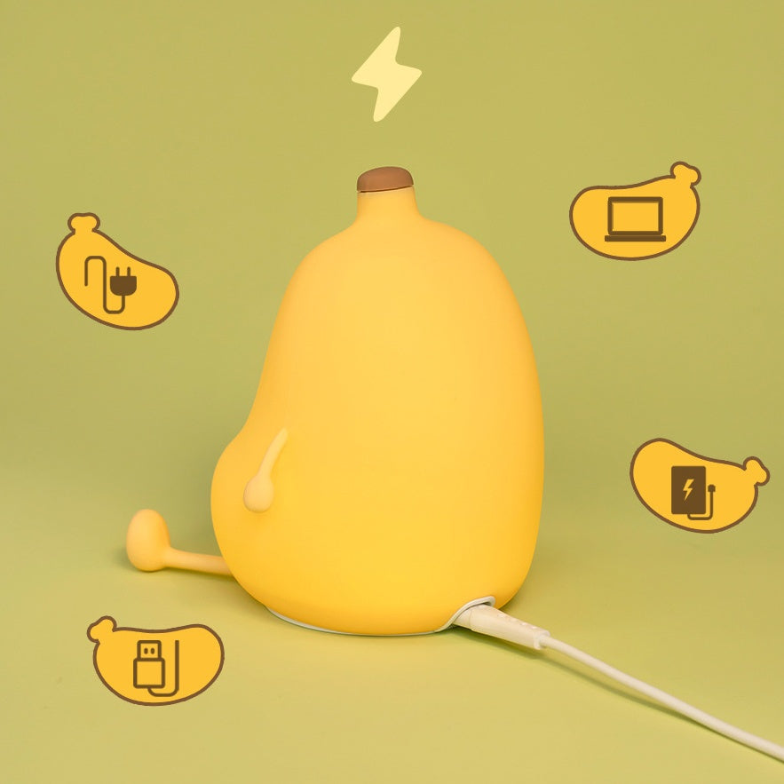 Huggwaii Squishy Silicone Banaan LED Nachtlamp - Perfect Cadeau voor Kinderen en Meisjes