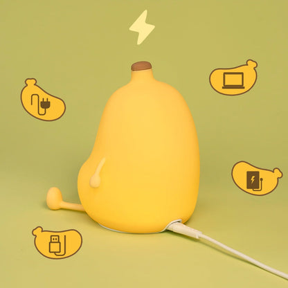 Huggwaii Squishy Silicone Banaan LED Nachtlamp - Perfect Cadeau voor Kinderen en Meisjes