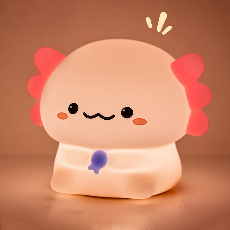 Squishy Silicone Kleine Axolotl LED Nachtlamp - Perfect Cadeau voor Kinderen en Meisjes