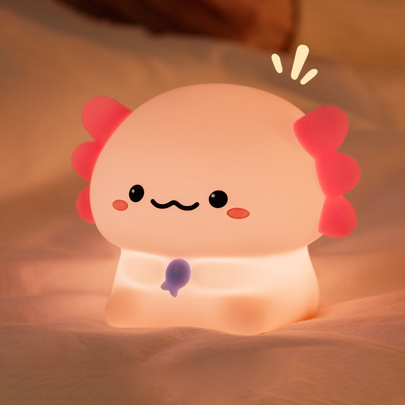 Squishy Silicone Kleine Axolotl LED Nachtlamp - Perfect Cadeau voor Kinderen en Meisjes