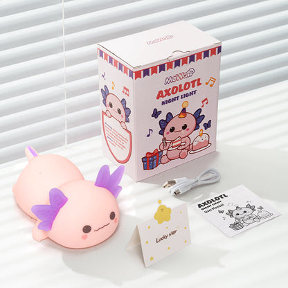 MeWaii® 2025 Beperkte Versie Axolotl Squishy Silicone Nachtlamp - Perfect Cadeau 🎁