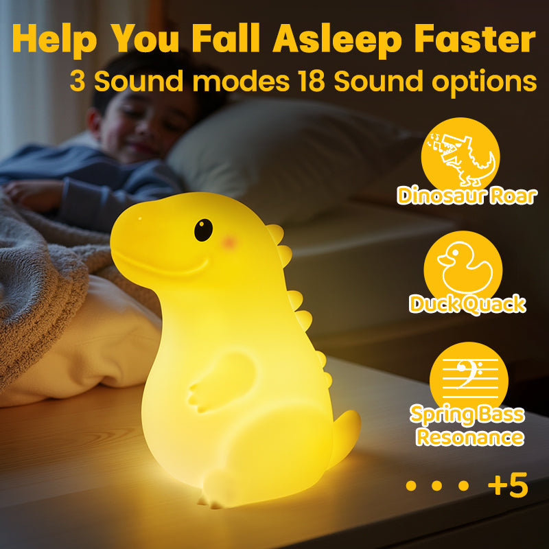 MeWaii® Squishy Silicone Smiley Gigantische Dinosaurus LED Nachtlamp - Perfect Cadeau voor Kinderen en Meisjes