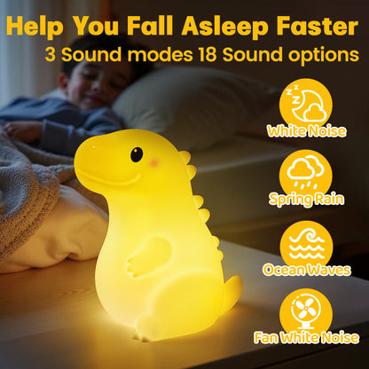 MeWaii® Squishy Silicone Smiley Gigantische Dinosaurus LED Nachtlamp - Perfect Cadeau voor Kinderen en Meisjes