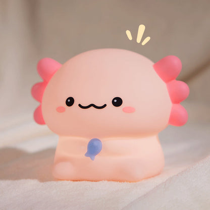 Squishy Silicone Kleine Axolotl LED Nachtlamp - Perfect Cadeau voor Kinderen en Meisjes