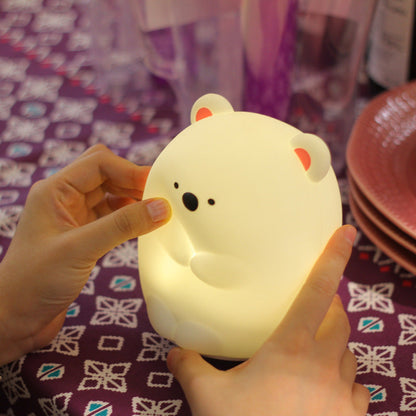 Huggwaii Squishy Silicone Knuffelbeer LED Nachtlamp - Perfect Cadeau voor Kinderen en Meisjes