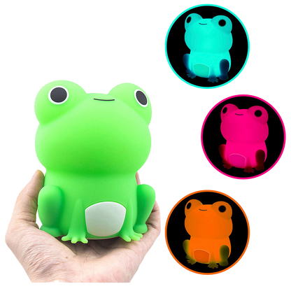 Huggwaii Squishy Silicone Bijzondere Kikker LED Nachtlamp - Perfect Cadeau voor Kinderen en Meisjes
