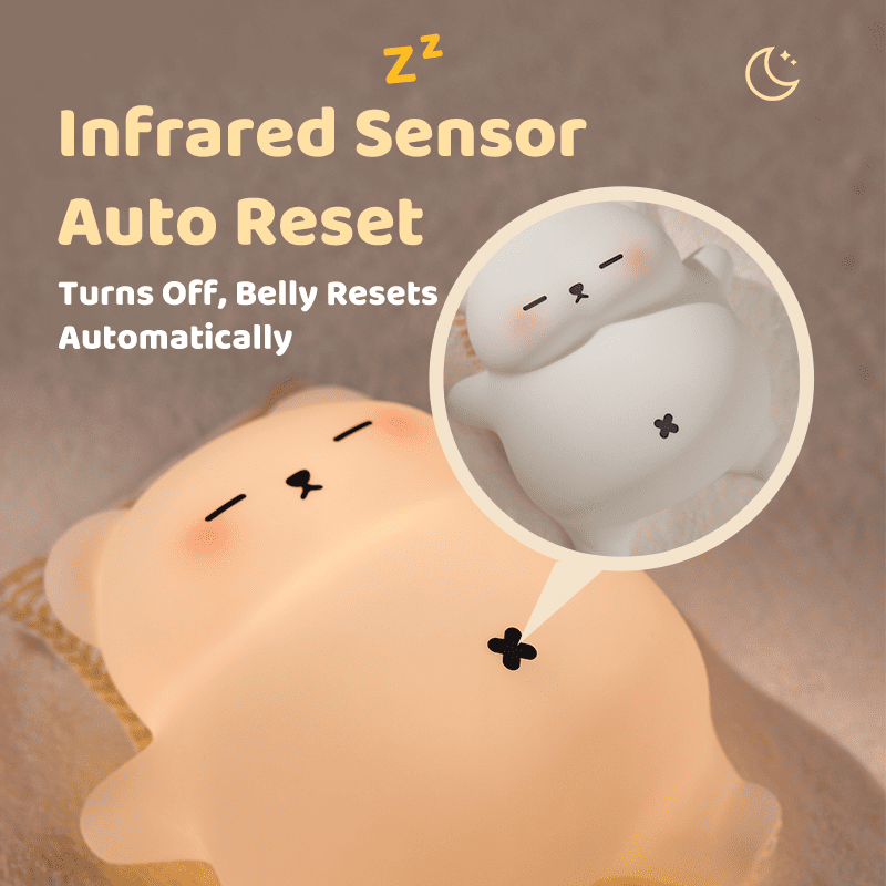 Huggwaii Ademende Beer Knuffelbare Squishy Silicone Slaapgenoot Geluid LED Nachtlamp Perfect Cadeau
