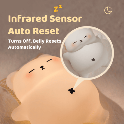 Huggwaii Ademende Beer Knuffelbare Squishy Silicone Slaapgenoot Geluid LED Nachtlamp Perfect Cadeau