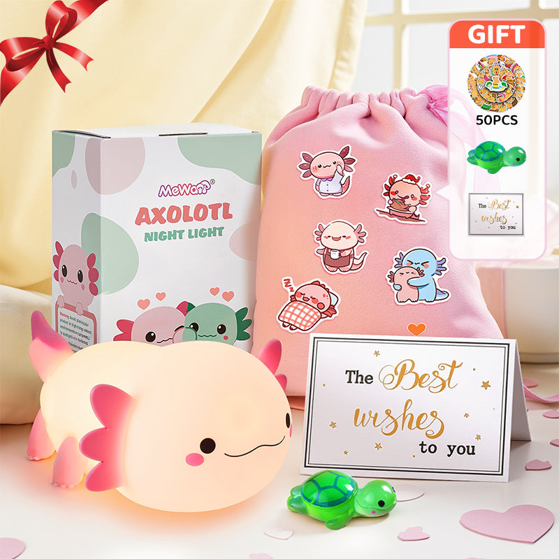 MeWaii® 2025 Beperkte Versie Axolotl Squishy Silicone Nachtlamp - Perfect Cadeau 🎁