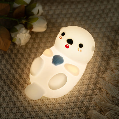 MeWaii® Otter Squishy Silicon LED Nachtlamp Limited - Tap Lamp, Beste Cadeau voor Kinderen en Meisjes