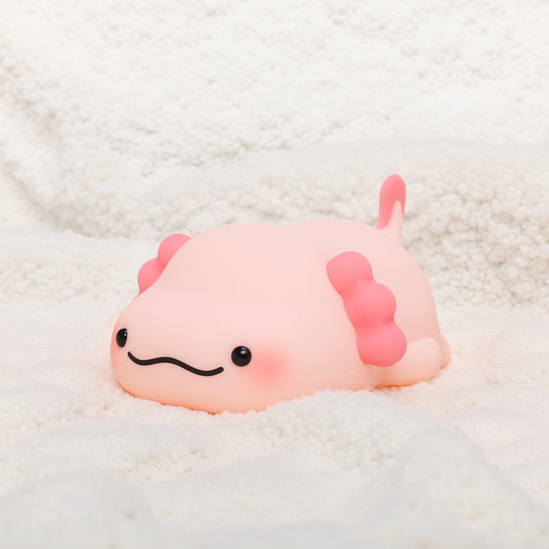 Huggwaii Squishy Silicone Lazy Axolotl LED Nachtlamp - Perfect Cadeau voor Kinderen en Meisjes
