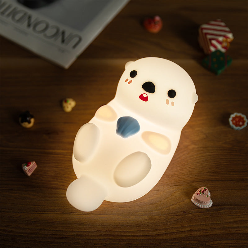 MeWaii® Otter Squishy Silicon LED Nachtlamp Limited - Tap Lamp, Beste Cadeau voor Kinderen en Meisjes