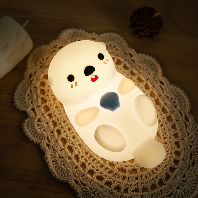 MeWaii® Otter Squishy Silicon LED Nachtlamp Limited - Tap Lamp, Beste Cadeau voor Kinderen en Meisjes