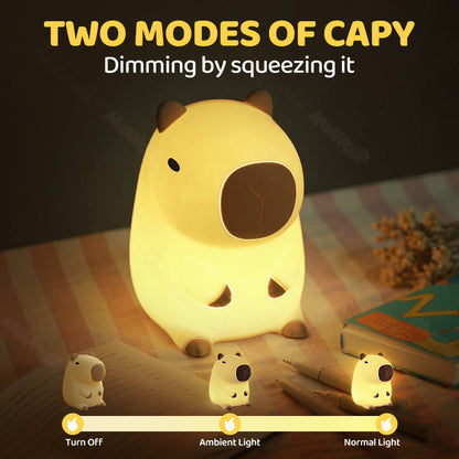 MeWaii® Capibara Vol met Capy Squishy Nachtlampfiguren Schattige Set DIY Bureau Collectie Perfect Cadeau