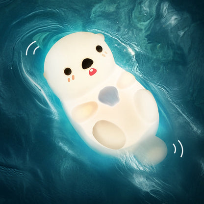 MeWaii® Otter Squishy Silicon LED Nachtlamp Limited - Tap Lamp, Beste Cadeau voor Kinderen en Meisjes