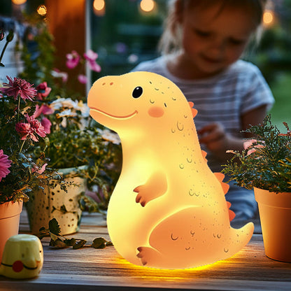 MeWaii® Squishy Silicone Smiley Gigantische Dinosaurus LED Nachtlamp - Perfect Cadeau voor Kinderen en Meisjes