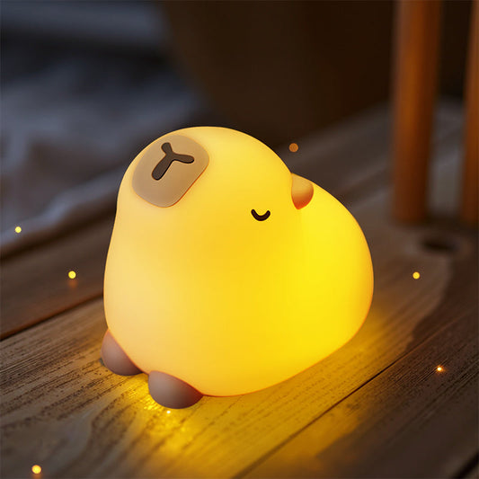 Squishy Silicone Yoga Capybara LED Nachtlamp - Perfect Cadeau voor Kinderen en Meisjes