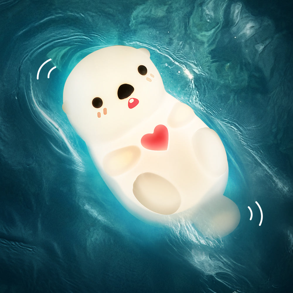MeWaii® Otter Squishy Silicon LED Nachtlamp Limited - Tap Lamp, Beste Cadeau voor Kinderen en Meisjes