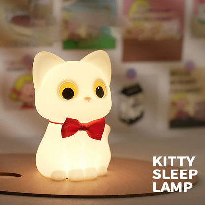 Huggwaii Squishy Silicone Strikdas Kat LED Nachtlamp - Perfect Cadeau voor Kinderen en Meisjes