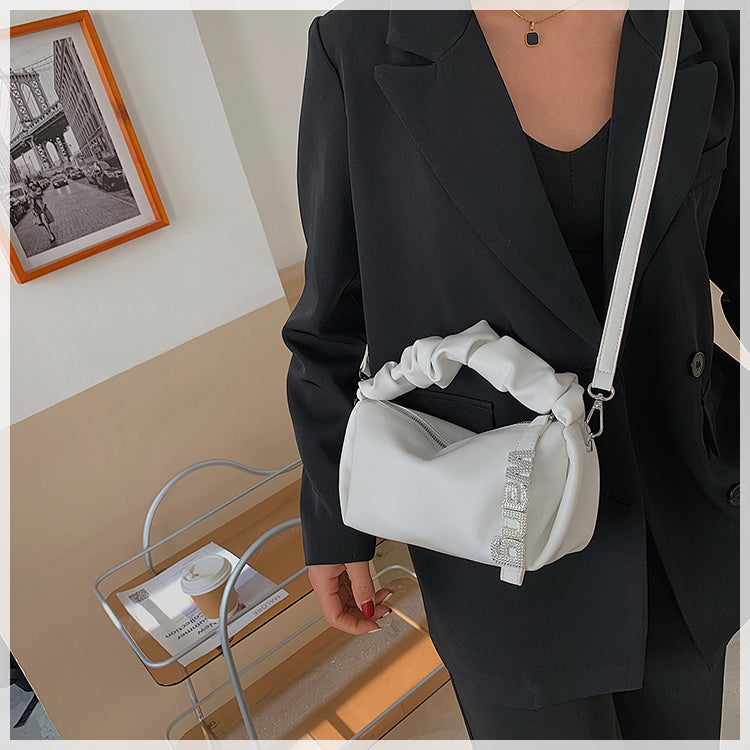 Sac à bandoulière pour femme, sac plissé sous les bras