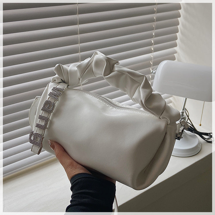 Sac à bandoulière pour femme, sac plissé sous les bras