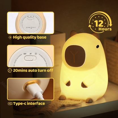 MeWaii® Capibara Vol met Capy Squishy Nachtlampfiguren Schattige Set DIY Bureau Collectie Perfect Cadeau