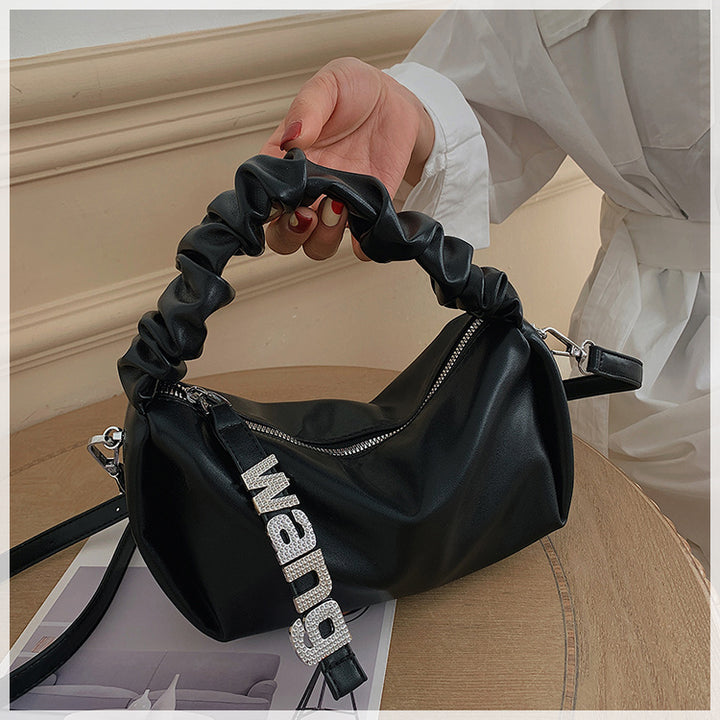 Sac à bandoulière pour femme, sac plissé sous les bras