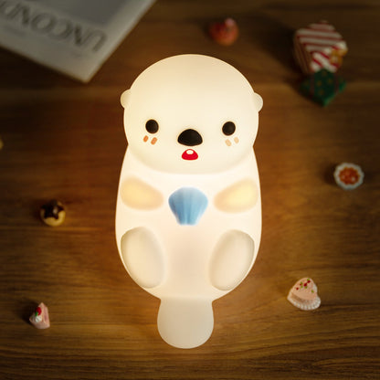 MeWaii® Otter Squishy Silicon LED Nachtlamp Limited - Tap Lamp, Beste Cadeau voor Kinderen en Meisjes