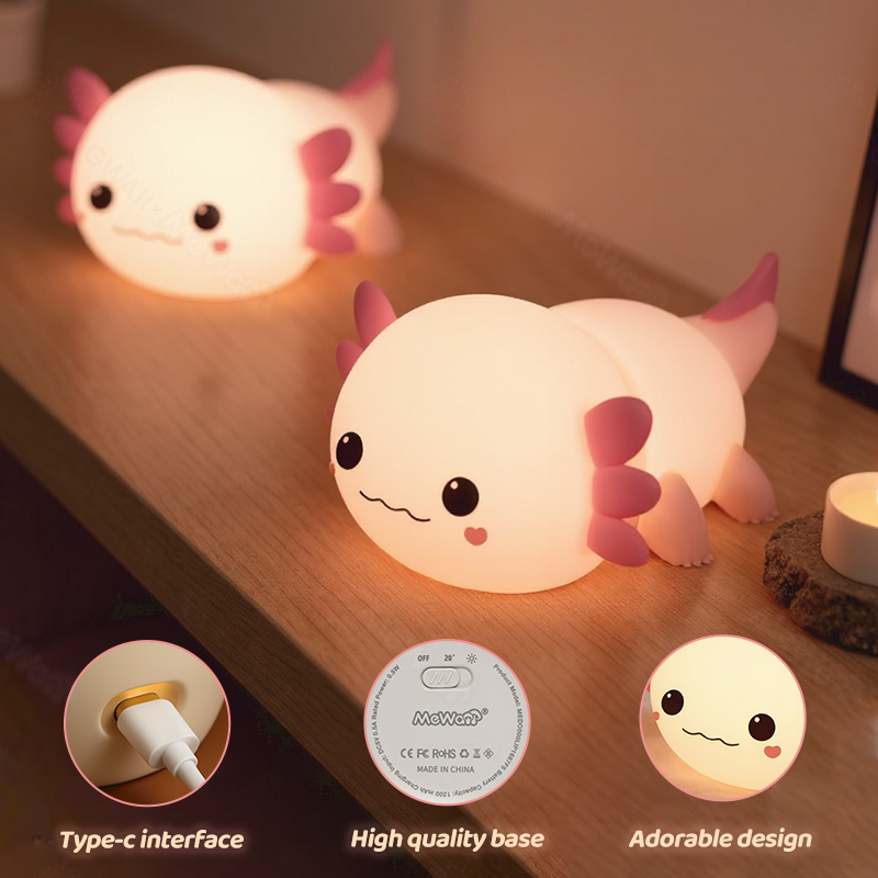 MeWaii® Axolotl Schattige Squishy Nachtlamp - Perfect Cadeau 🎁