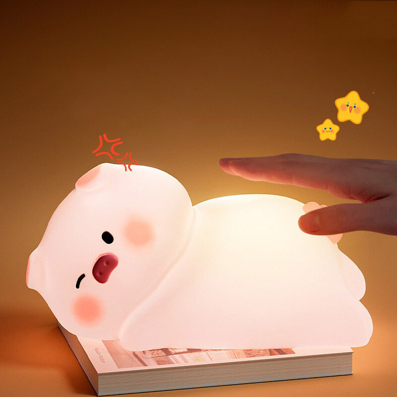 Huggwaii Schattige Varken LED Squishy Nachtlampje Voor Cadeau USB Oplaadbare Varken Lamp