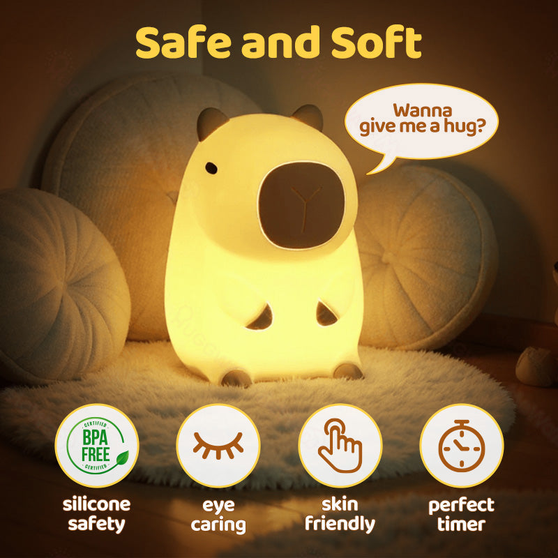 MeWaii® Capibara Vol met Capy Squishy Nachtlampfiguren Schattige Set DIY Bureau Collectie Perfect Cadeau