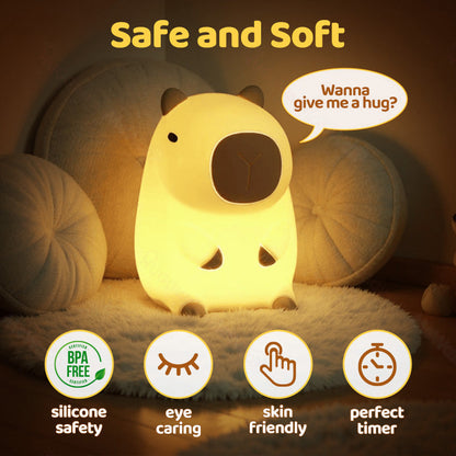 MeWaii® Capibara Vol met Capy Squishy Nachtlampfiguren Schattige Set DIY Bureau Collectie Perfect Cadeau