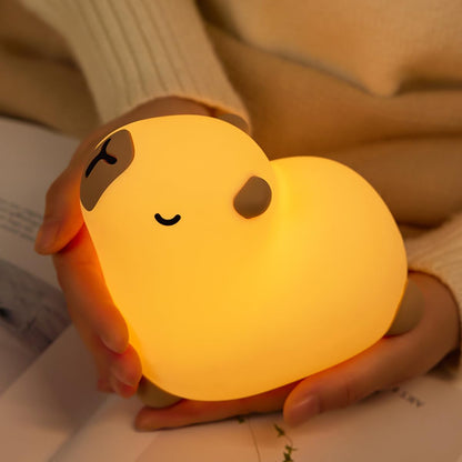 Squishy Silicone Yoga Capybara LED Nachtlamp - Perfect Cadeau voor Kinderen en Meisjes