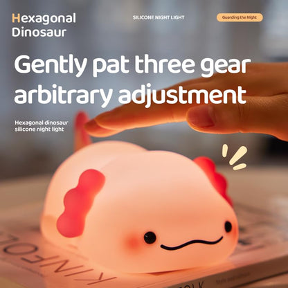 Huggwaii Squishy Silicone Lazy Axolotl LED Nachtlamp - Perfect Cadeau voor Kinderen en Meisjes