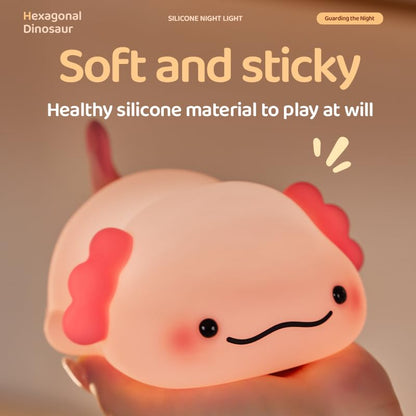 Huggwaii Squishy Silicone Lazy Axolotl LED Nachtlamp - Perfect Cadeau voor Kinderen en Meisjes
