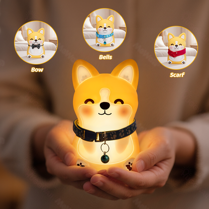 Huggwaii Corgi Puppy Schattige Zachte Silicone LED Nachtlamp - Perfect Cadeau voor Kinderen en Meisjes