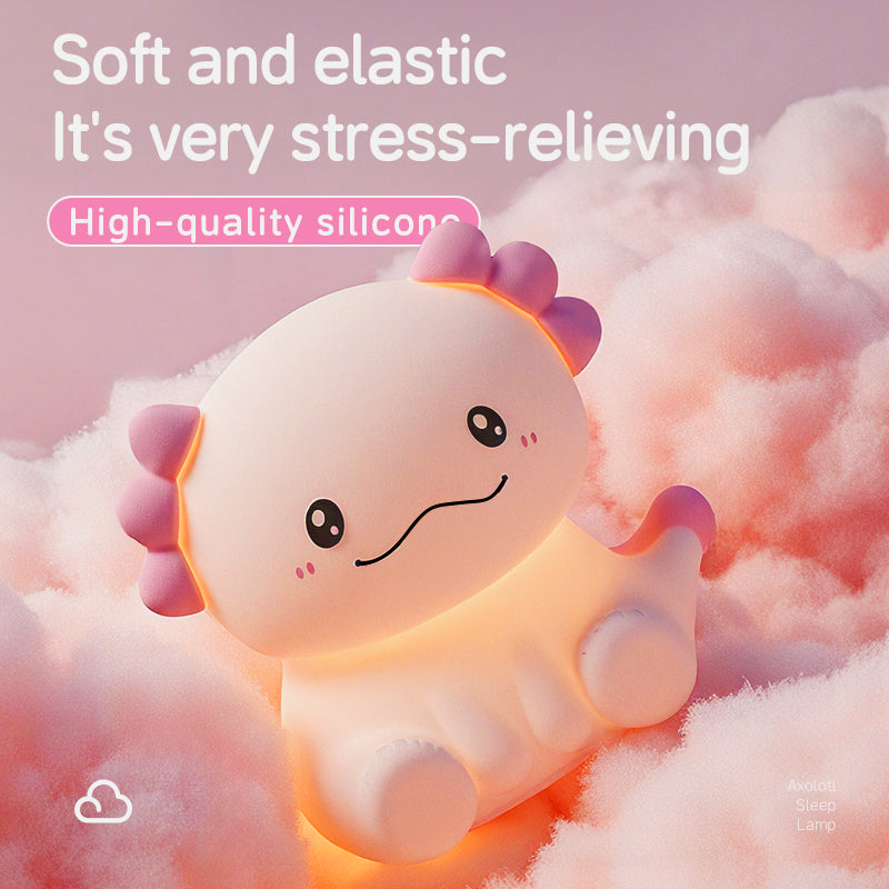 Huggwaii Axolotl Schattige Zachte Siliconen Nachtlamp Beste Cadeau voor Meisjes Kinderen