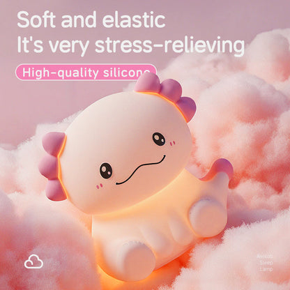 Huggwaii Axolotl Schattige Zachte Siliconen Nachtlamp Beste Cadeau voor Meisjes Kinderen