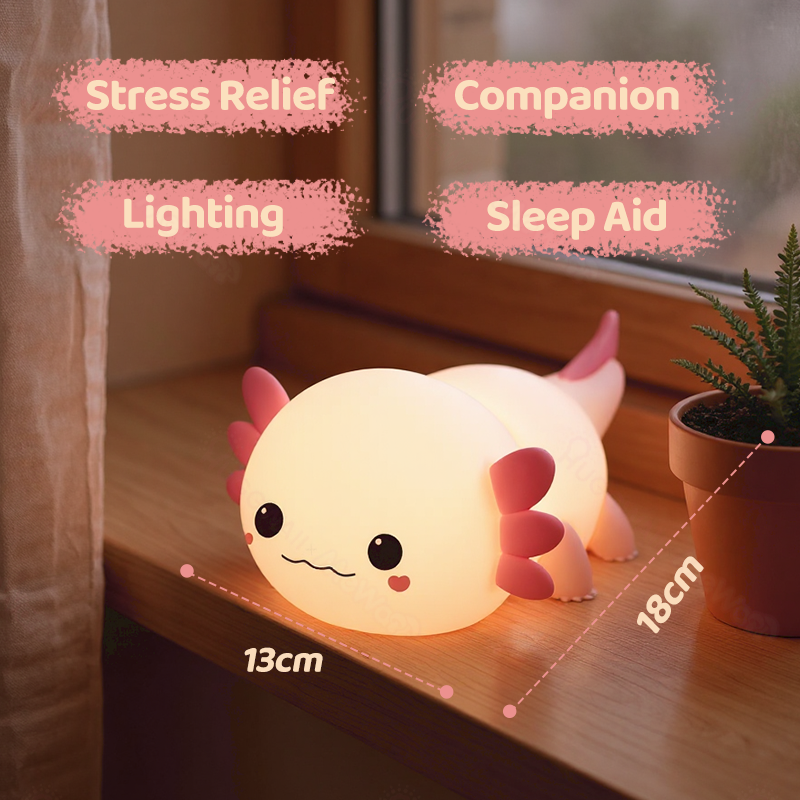 MeWaii® Axolotl Schattige Squishy Nachtlamp - Perfect Cadeau 🎁