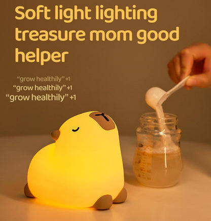 Squishy Silicone Yoga Capybara LED Nachtlamp - Perfect Cadeau voor Kinderen en Meisjes