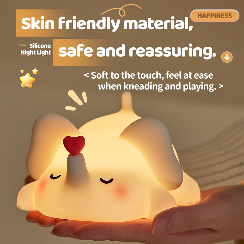 Huggwaii Squishy Silicone Liefde Olifant LED Nachtlamp - Perfect Cadeau voor Kinderen en Meisjes
