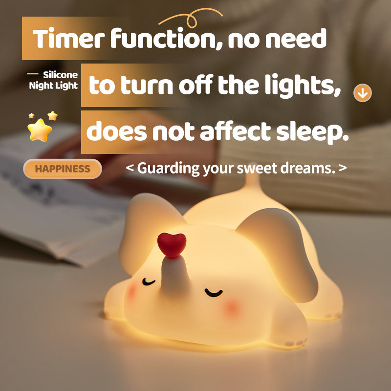 Huggwaii Squishy Silicone Liefde Olifant LED Nachtlamp - Perfect Cadeau voor Kinderen en Meisjes